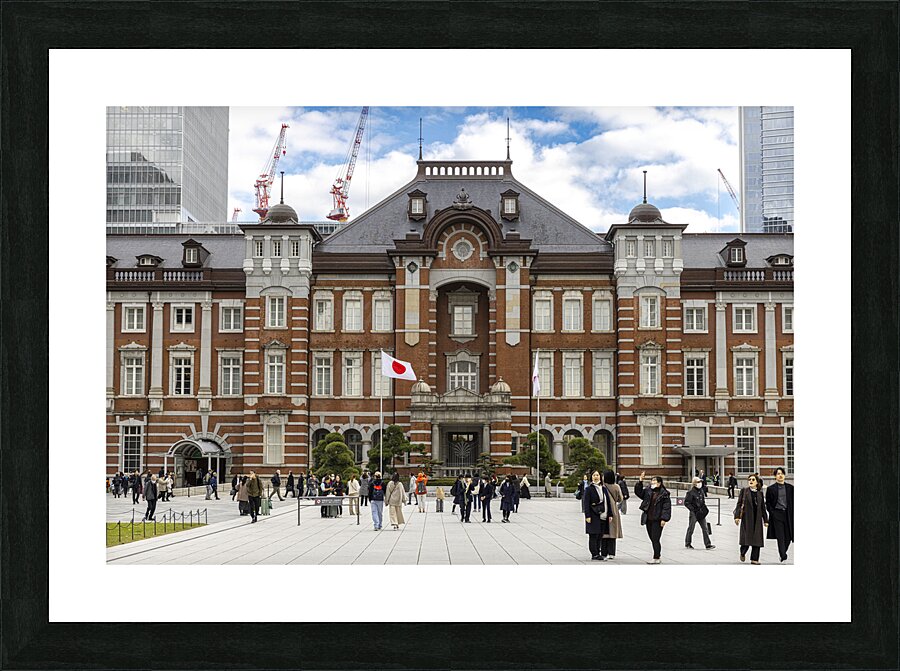 Tourists walking in front of tokyo station marunouchi  Picture Frame print
