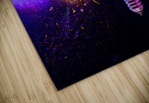 Broken light bulb exploding with colorful  Gualtiero Boffi puzzle