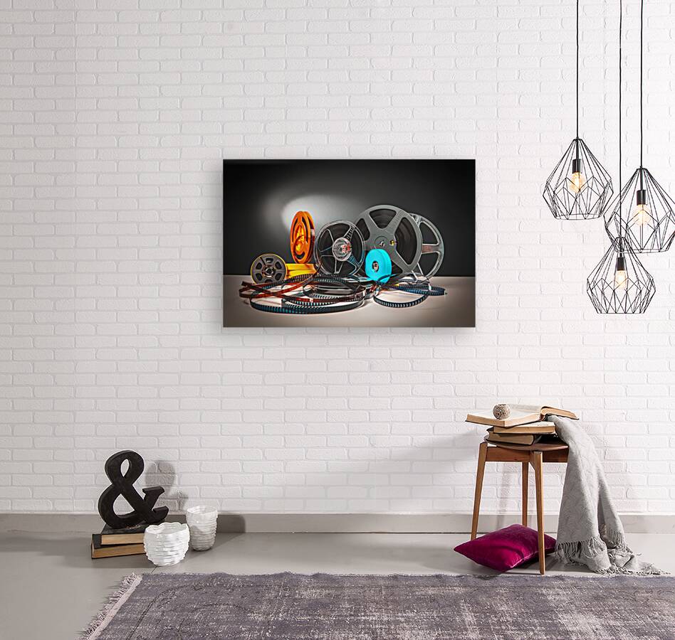 film-themed background old Super 8 reels  Reproduction