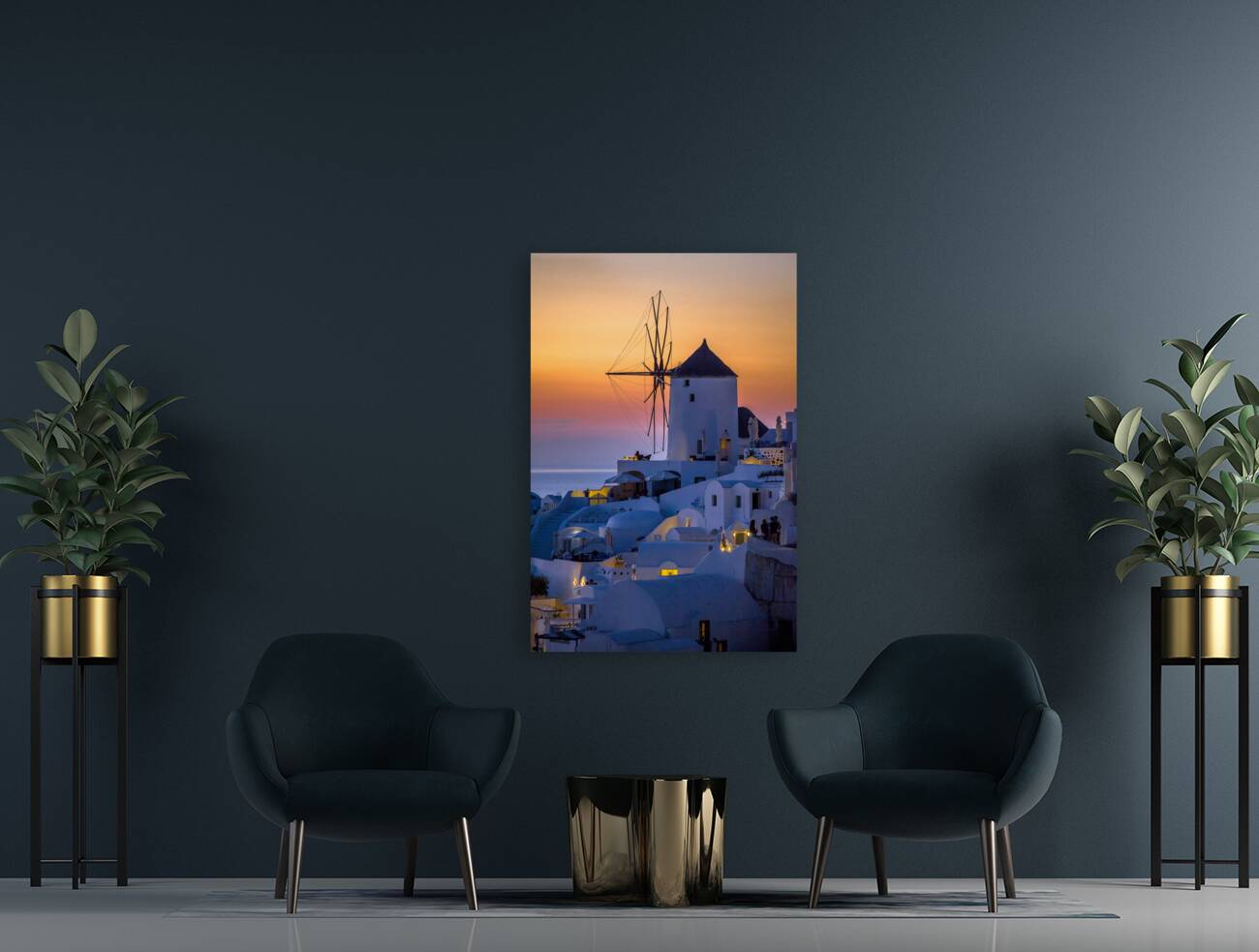 oia at sunset Reproduction
