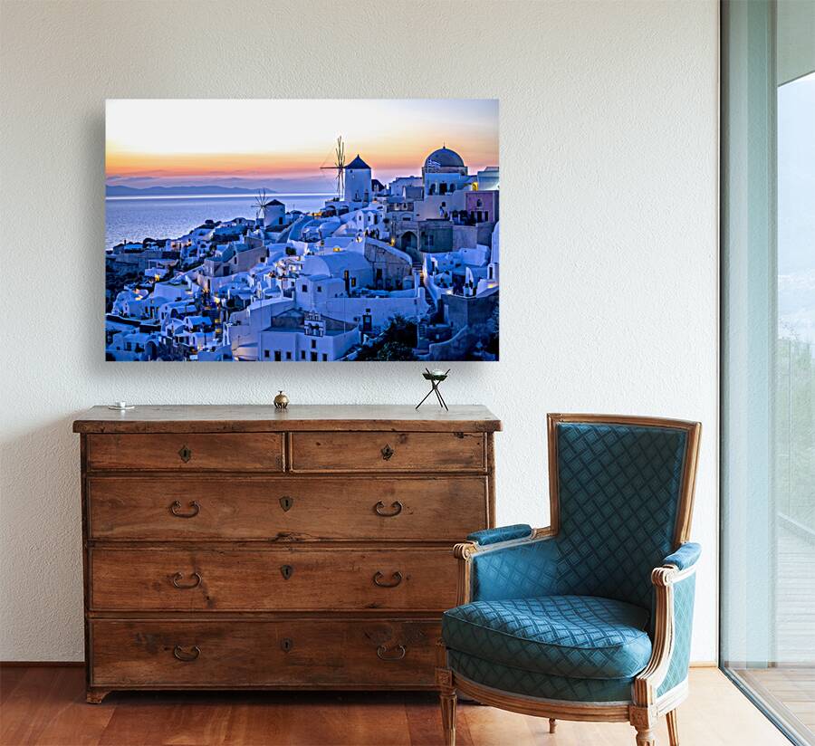 oia at sunset Reproduction
