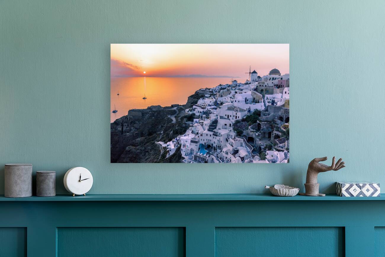 oia at sunset Reproduction