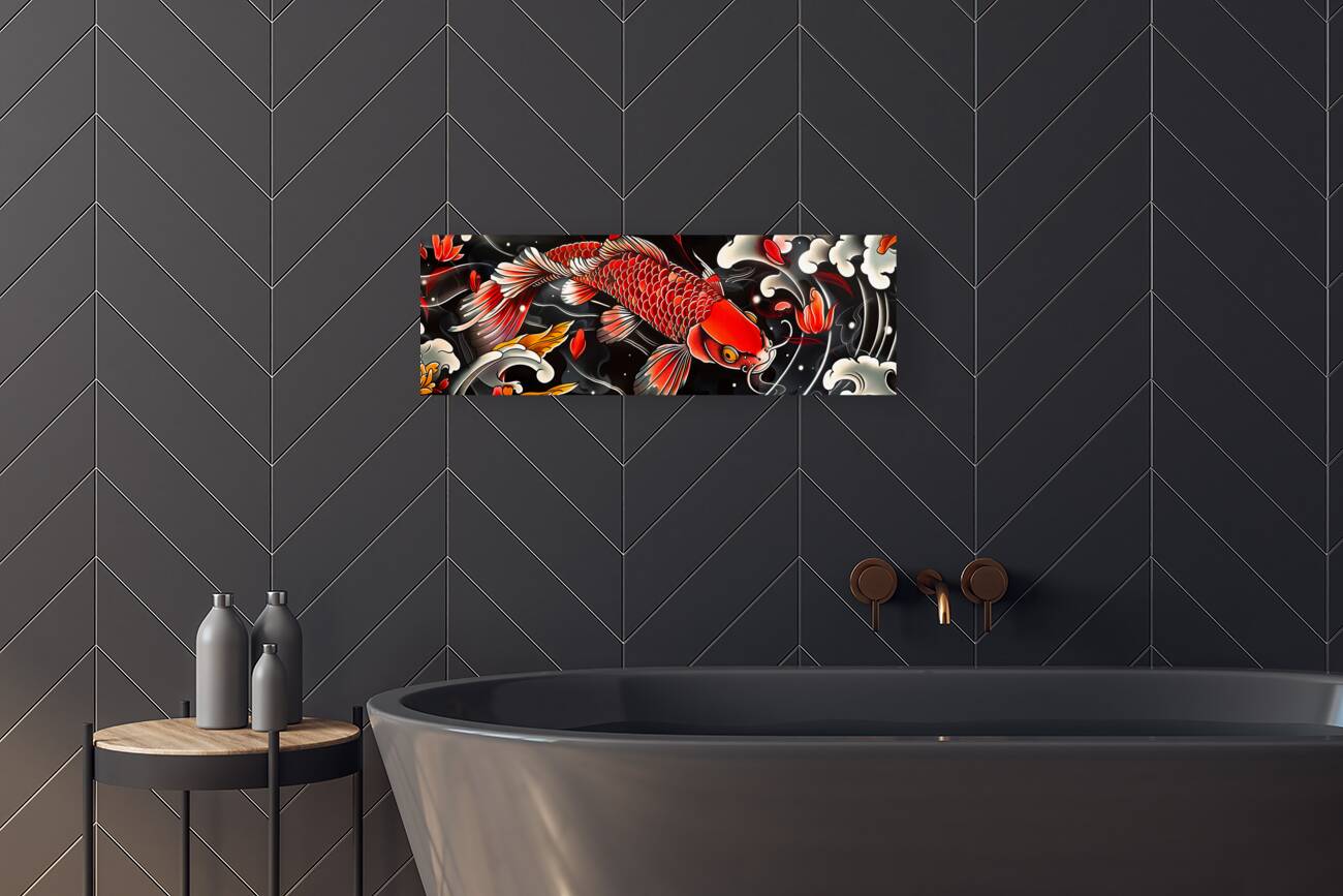 Traditional japanese koi fish illustration Reproduction