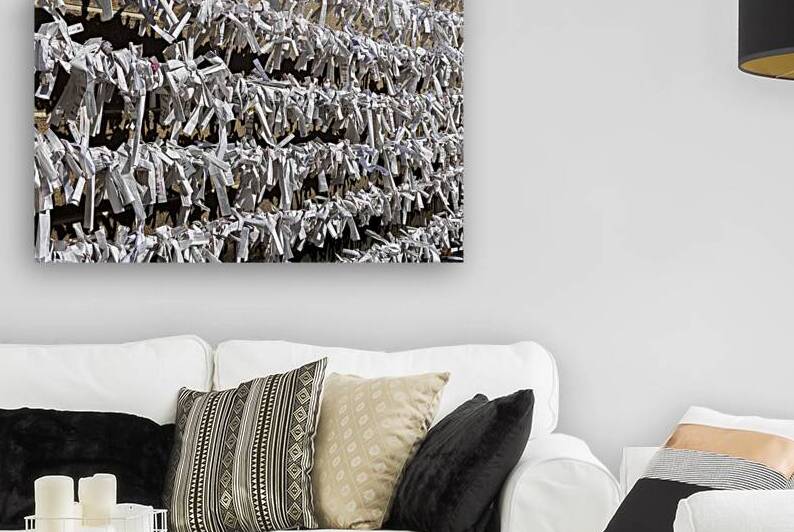 omikuji knotted on a rope  by Gualtiero Boffi