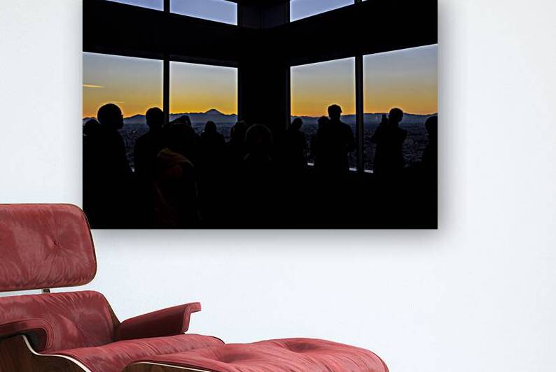 people observe the Fuji mountain  from the government buildin by Gualtiero Boffi