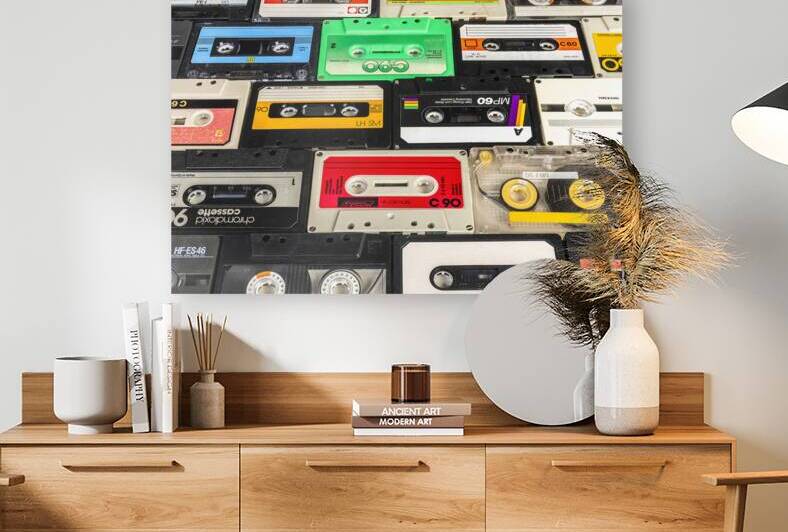 used vintage audio cassettes various types  by Gualtiero Boffi
