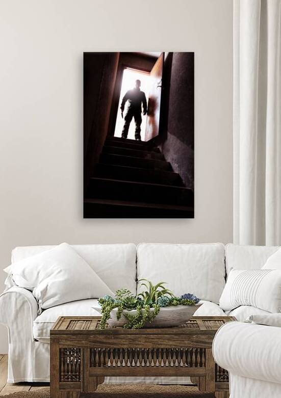killer and stair by Gualtiero Boffi