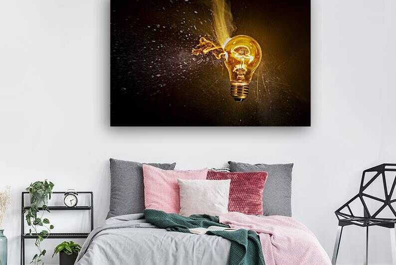 Broken electric bulb explodes  by Gualtiero Boffi