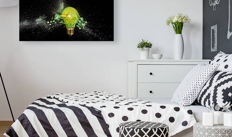 green bulb breaks into a thousand pieces  by Gualtiero Boffi