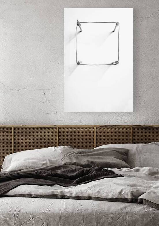 minimalist iron wire background forms a square by Gualtiero Boffi