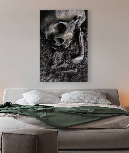skull human remains in the earth by Gualtiero Boffi
