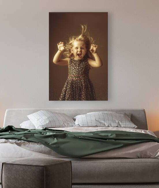  little girl with funny expression by Gualtiero Boffi