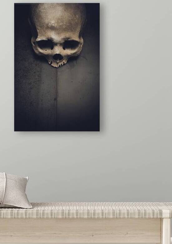 human skull on metal  by Gualtiero Boffi