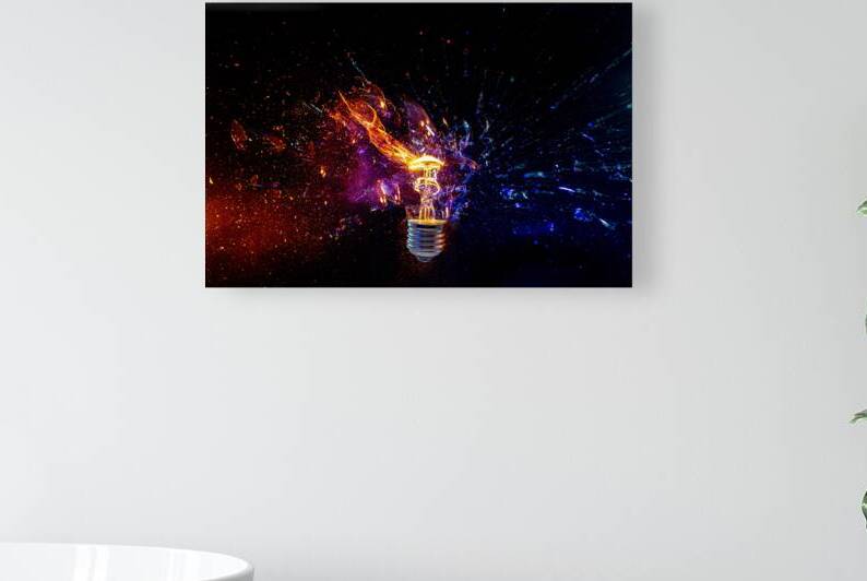 explosion of a tungsten electric bulb  by Gualtiero Boffi