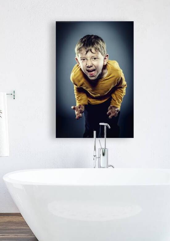 angry caucasian child  by Gualtiero Boffi