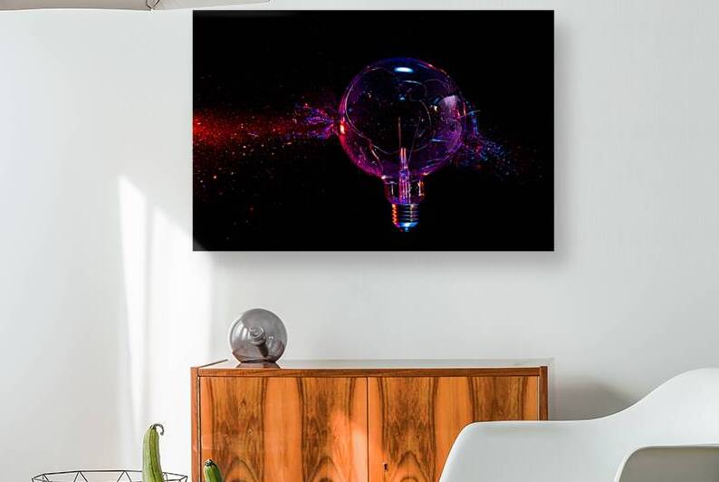 large filament bulb breaks and creates fragments. by Gualtiero Boffi