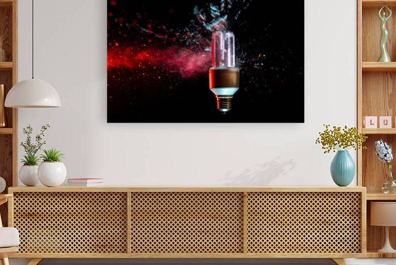 explosion of a low energy light bulb.  by Gualtiero Boffi