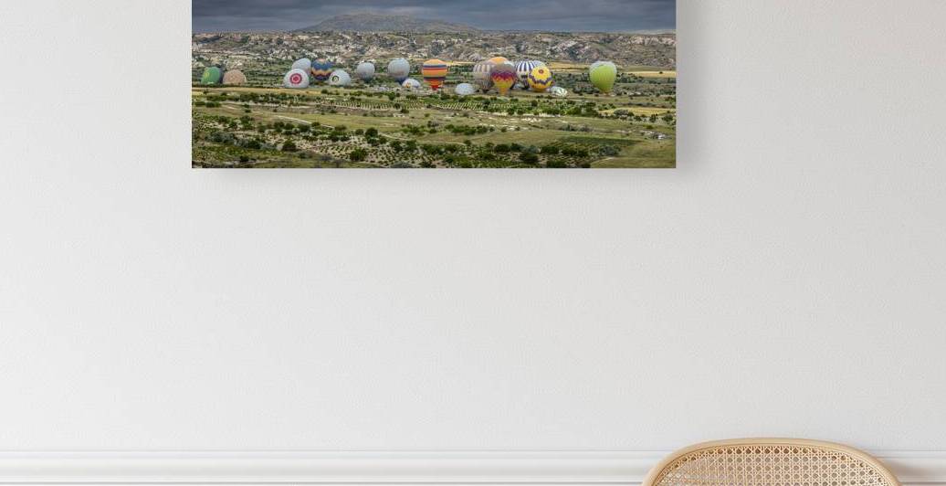 hot air balloons prepare to rise into the sky by Gualtiero Boffi