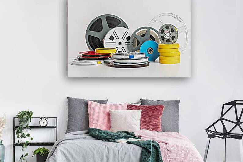 vintage 8mm film reels  by Gualtiero Boffi