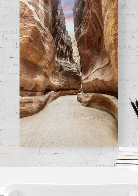 path that leads to the treasury of Petra between the canyons.  by Gualtiero Boffi