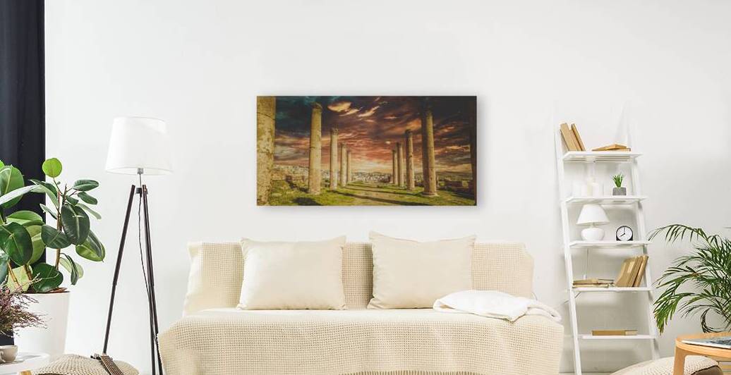 columns at sunset in the ancient city of Jerash  by Gualtiero Boffi
