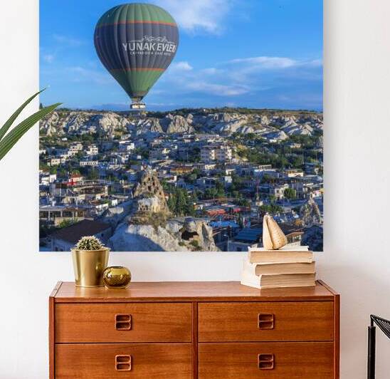 hot air balloons fly over the town by Gualtiero Boffi