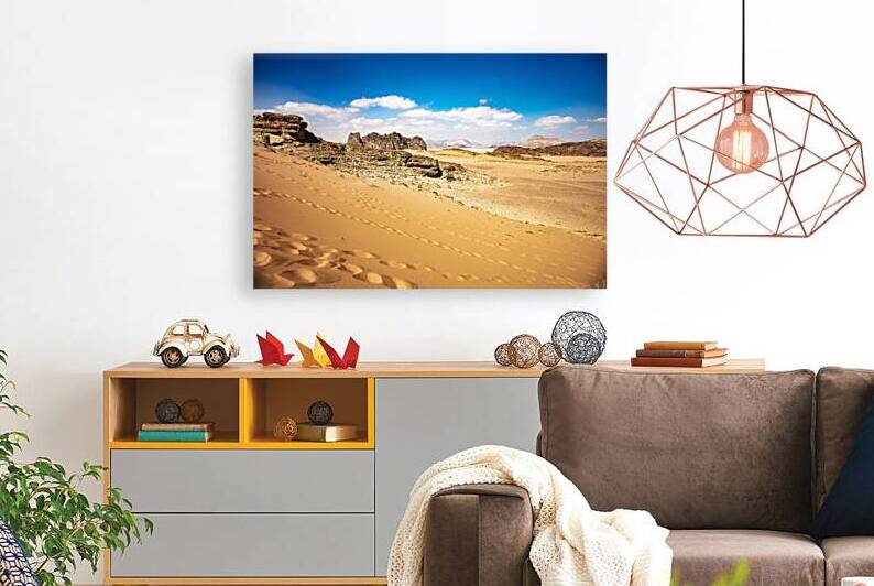 dunes and rocks in the wadi rum desert.  by Gualtiero Boffi