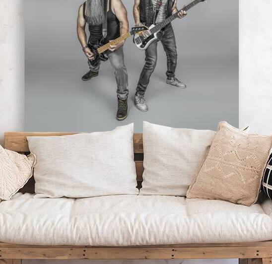 rockers play bass and electric guitar  by Gualtiero Boffi