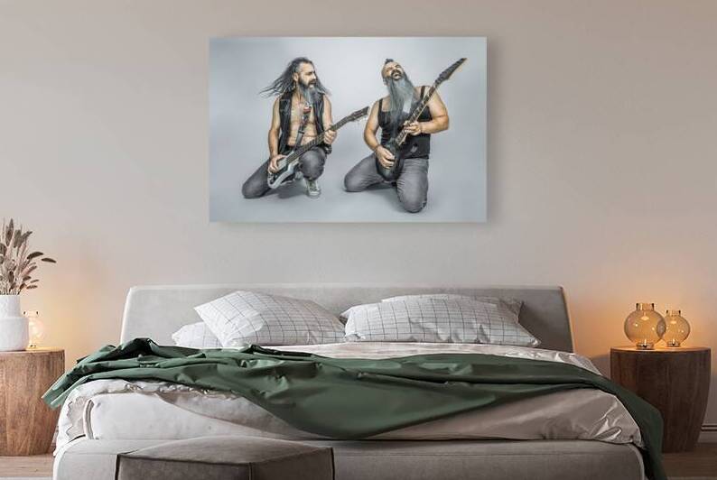 rockers playing guitar and bass by Gualtiero Boffi