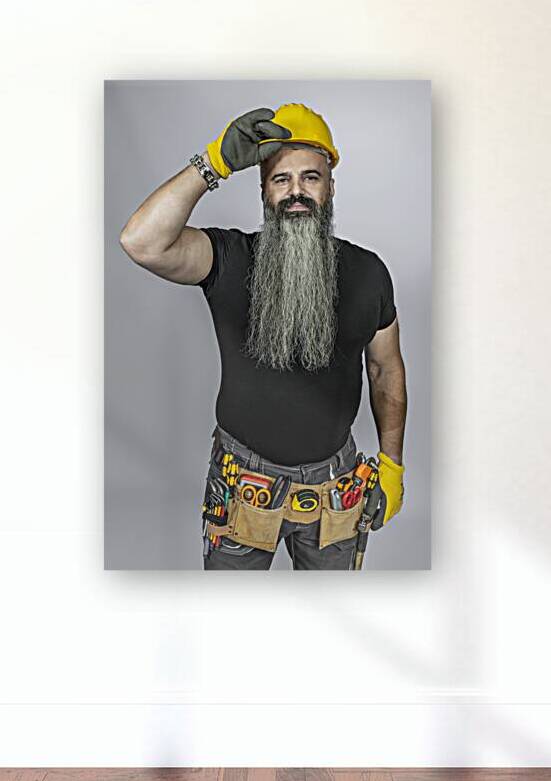 worker with tool belt  by Gualtiero Boffi