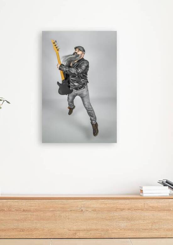 rocker with guitar and long beard  by Gualtiero Boffi
