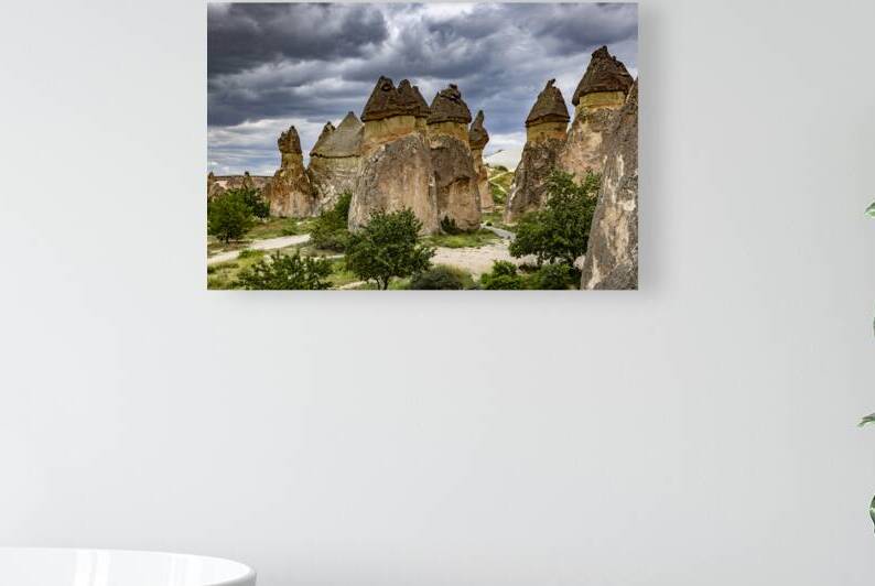 view of rock formations in the rose valley in cappadocia.  by Gualtiero Boffi