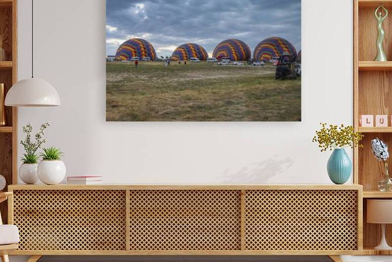 balloons of the same color are inflated for flight. by Gualtiero Boffi
