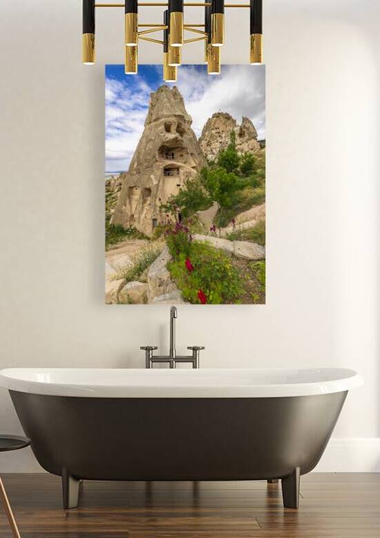 view of uchisar castle in cappadocia by Gualtiero Boffi