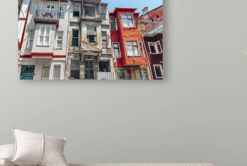 old and dilapidated wooden houses in the city of istanbul. by Gualtiero Boffi