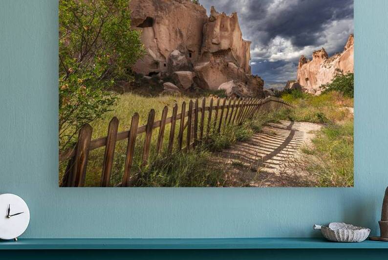 cave and rock formations wooden fence in the zelve valley cappa by Gualtiero Boffi