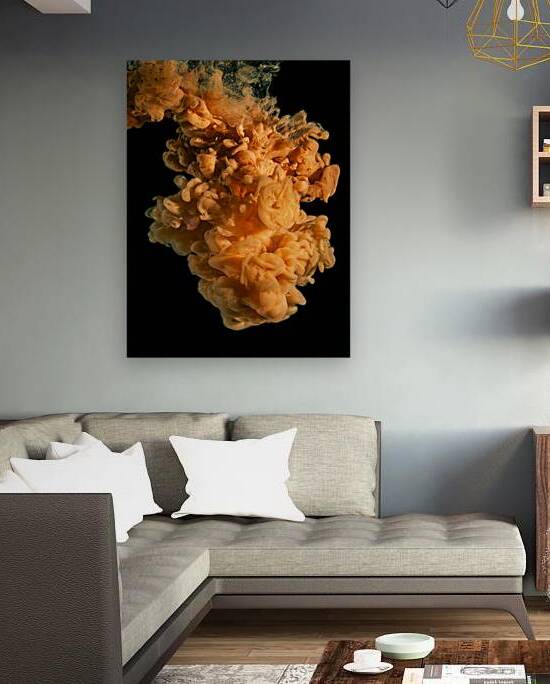orange acrylic ink in water  by Gualtiero Boffi