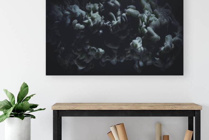 blue and light blue ink that creates a cloud of color by Gualtiero Boffi