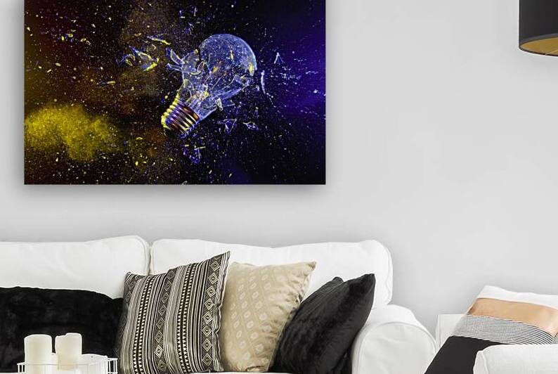 broken light bulb on black. by Gualtiero Boffi