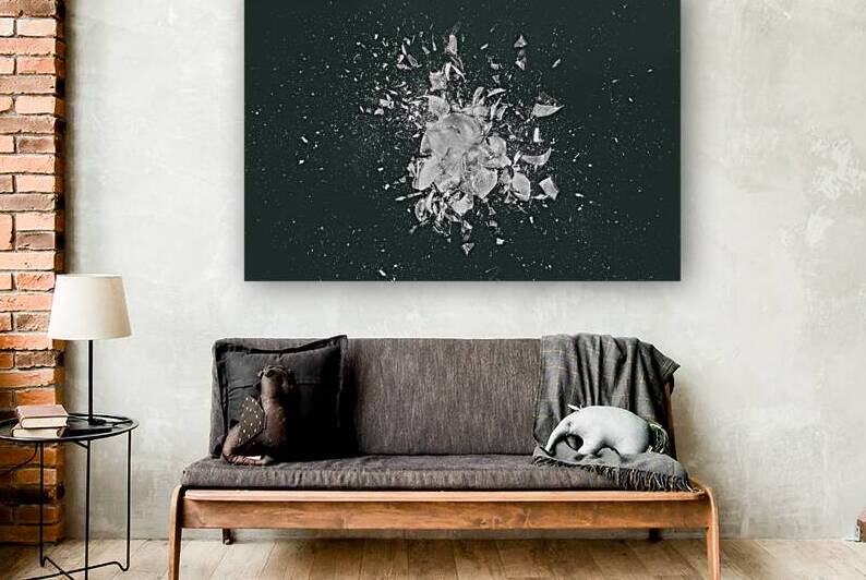 glass explosion on a dark background. by Gualtiero Boffi