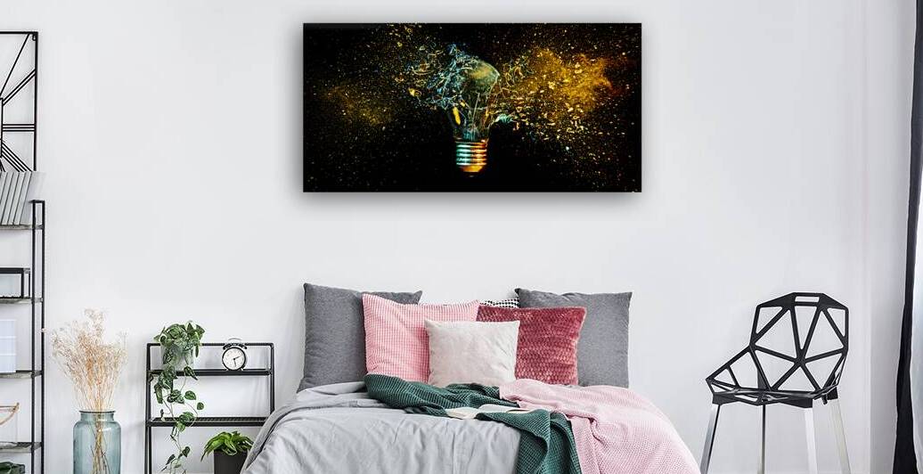 explosion of a tungsten light bulb  by Gualtiero Boffi