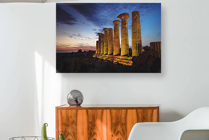 Agrigento temple heracles at sunset. by Gualtiero Boffi