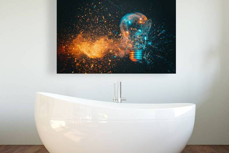 explosion of a filament light bulb.  by Gualtiero Boffi