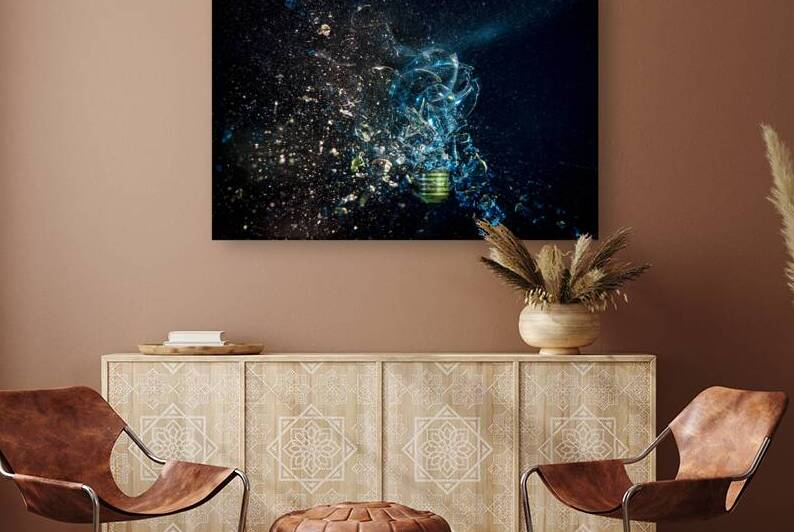 explosion of a glass bulb on black. High speed photography.  by Gualtiero Boffi
