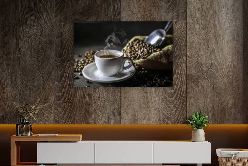 cup with steaming Italian coffee by Gualtiero Boffi