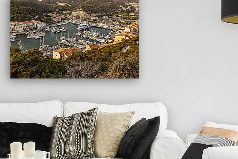 Bonifacio in Corsica harbor with boats. Mediterranean France. by Gualtiero Boffi