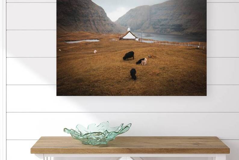 Church in the village of Saksun in the Faroe islands. by Gualtiero Boffi