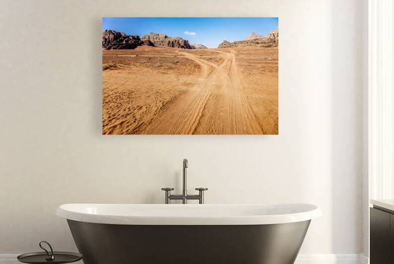 track in the desert of Wadi Rum by Gualtiero Boffi