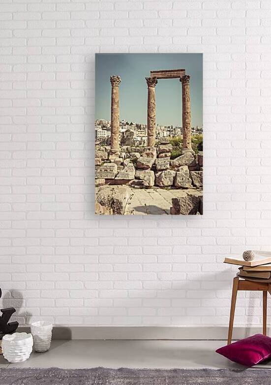 ancient columns in the citadel of Amman by Gualtiero Boffi