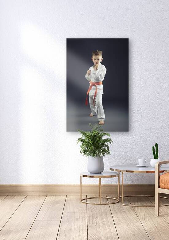 portrait of a child with kimono practicing martial arts by Gualtiero Boffi